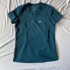 FIGS Caribbean Blue Catarina One-Pocket Scrub Top XXS